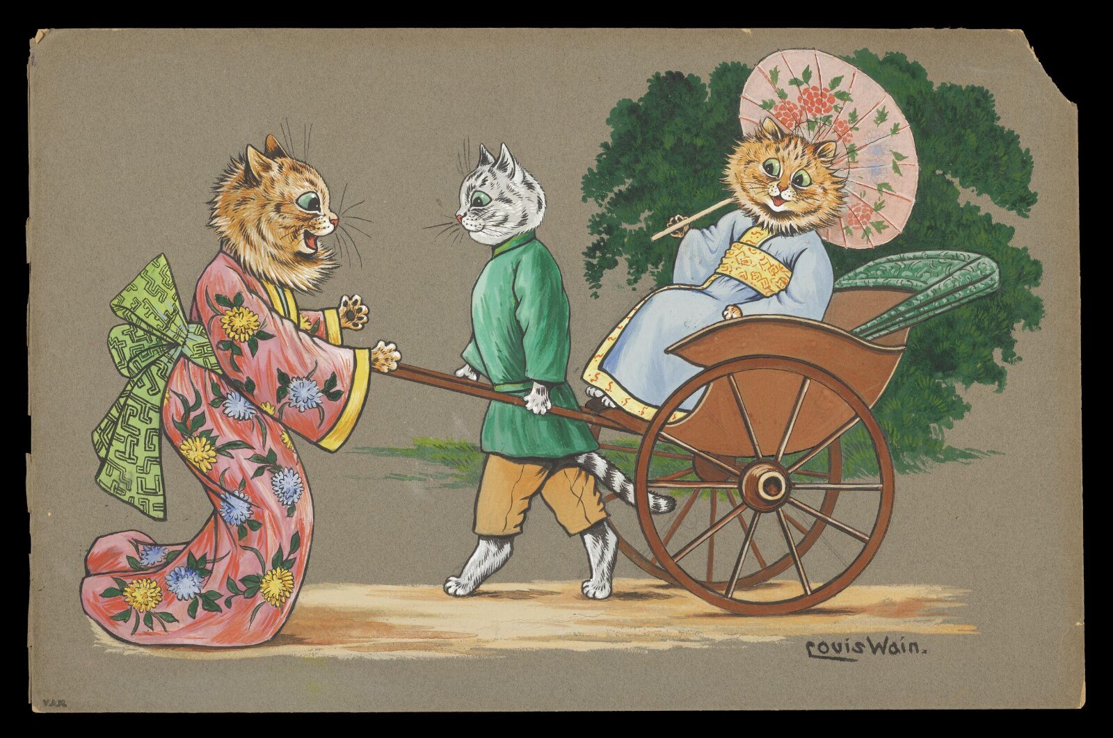 Love at first sight, Louis William Wain, ca.1900-1910