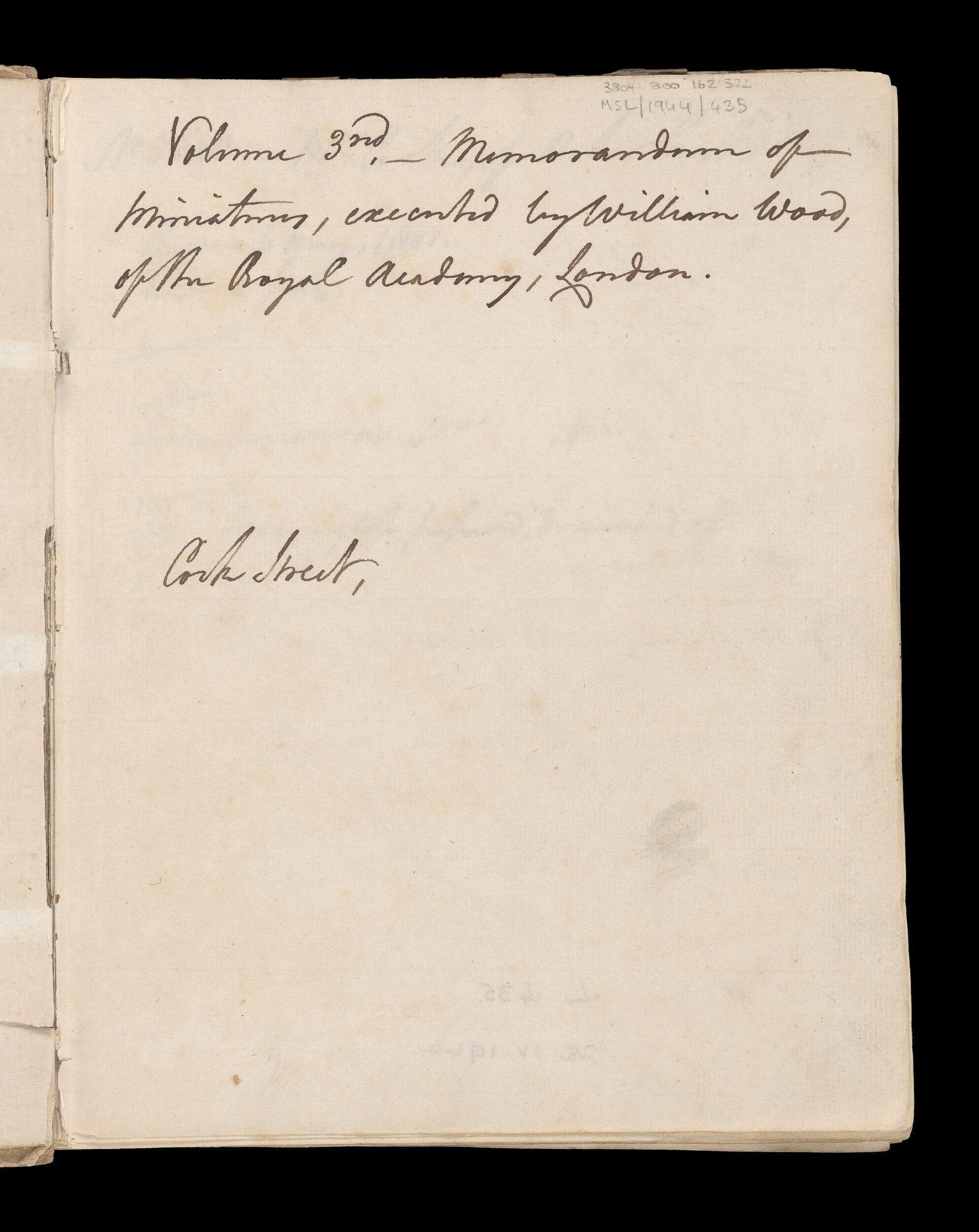 Memorandum of miniatures painted and finished by William Wood, vol. 3: nos 5848-6211