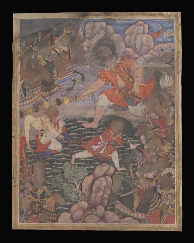 The giant Sar Farangi dashes Mesluq to the ground