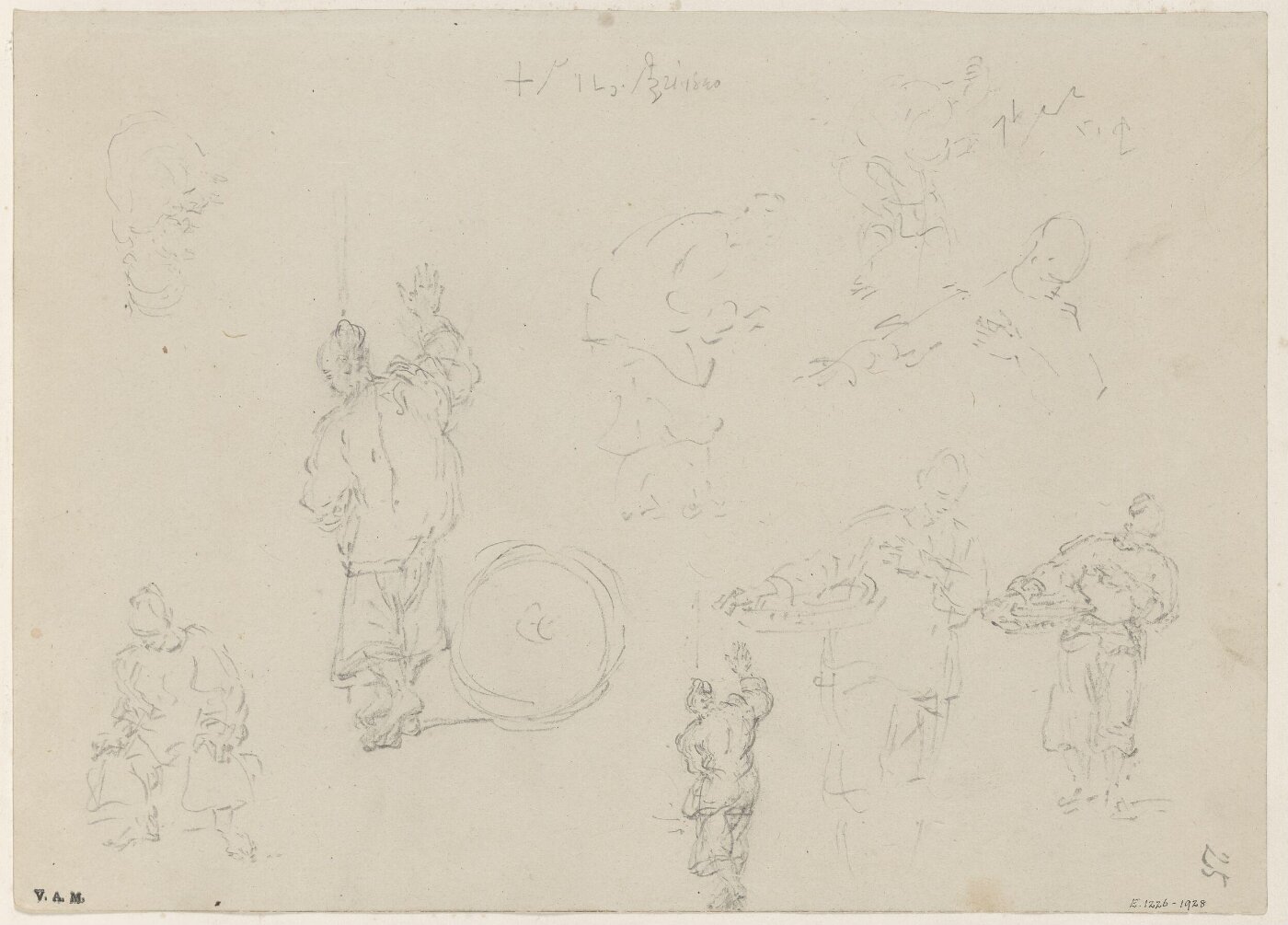 George Chinnery, A page of sketches of Chinese men