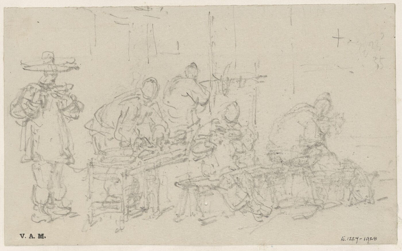George Chinnery, Sketches of figures at a foodstall
