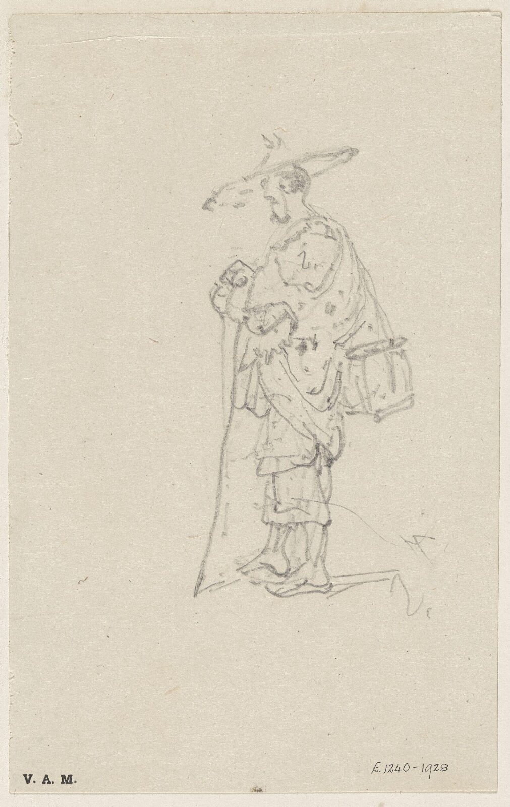 A standing Chinese man, George Chinnery, 29/09/1825 - 30/05/1852