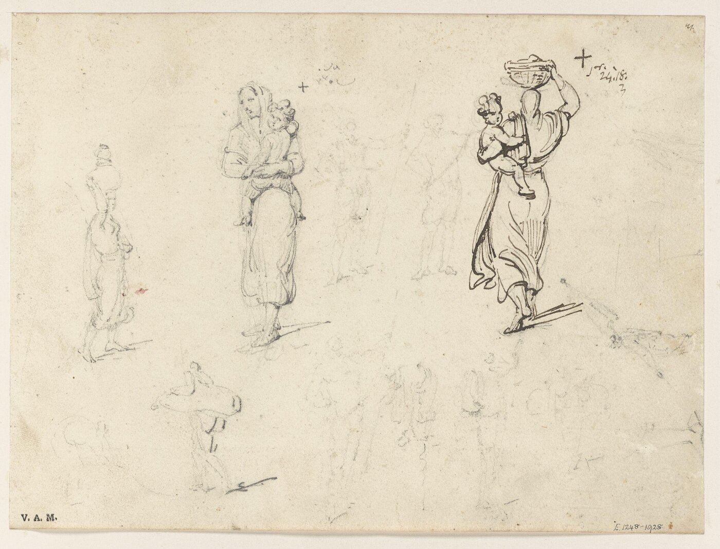 George Chinnery, Studies of Indian figures