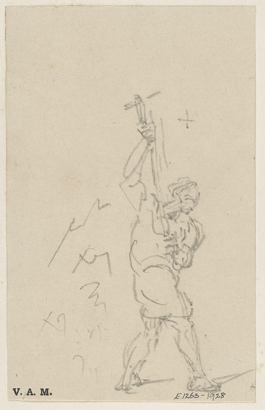 George Chinnery, A Chinese figure with an upraised hammer