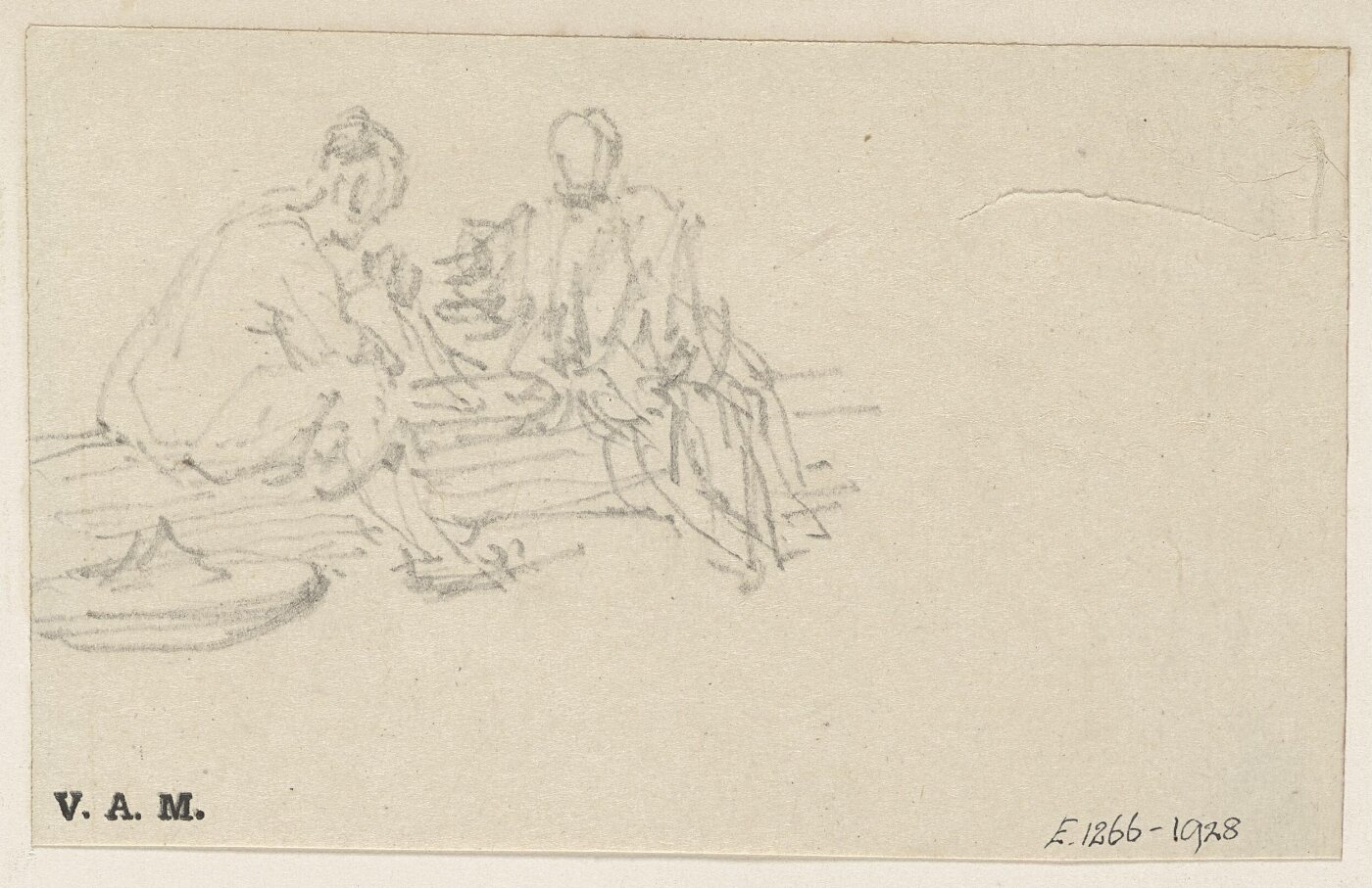 George Chinnery, Two seated Chinese figures