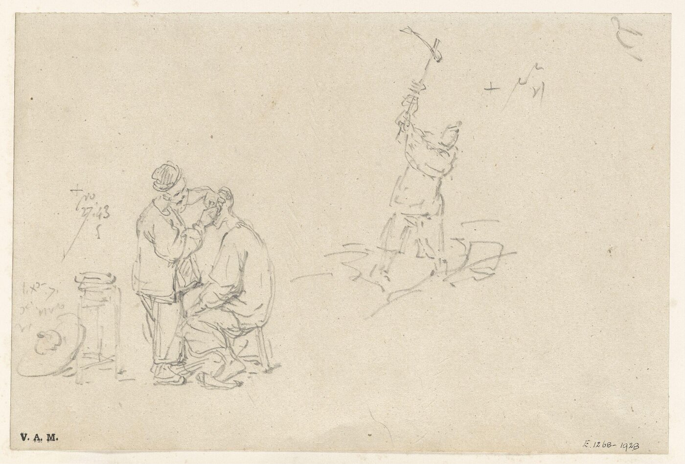 George Chinnery, A Chinese barber and customer