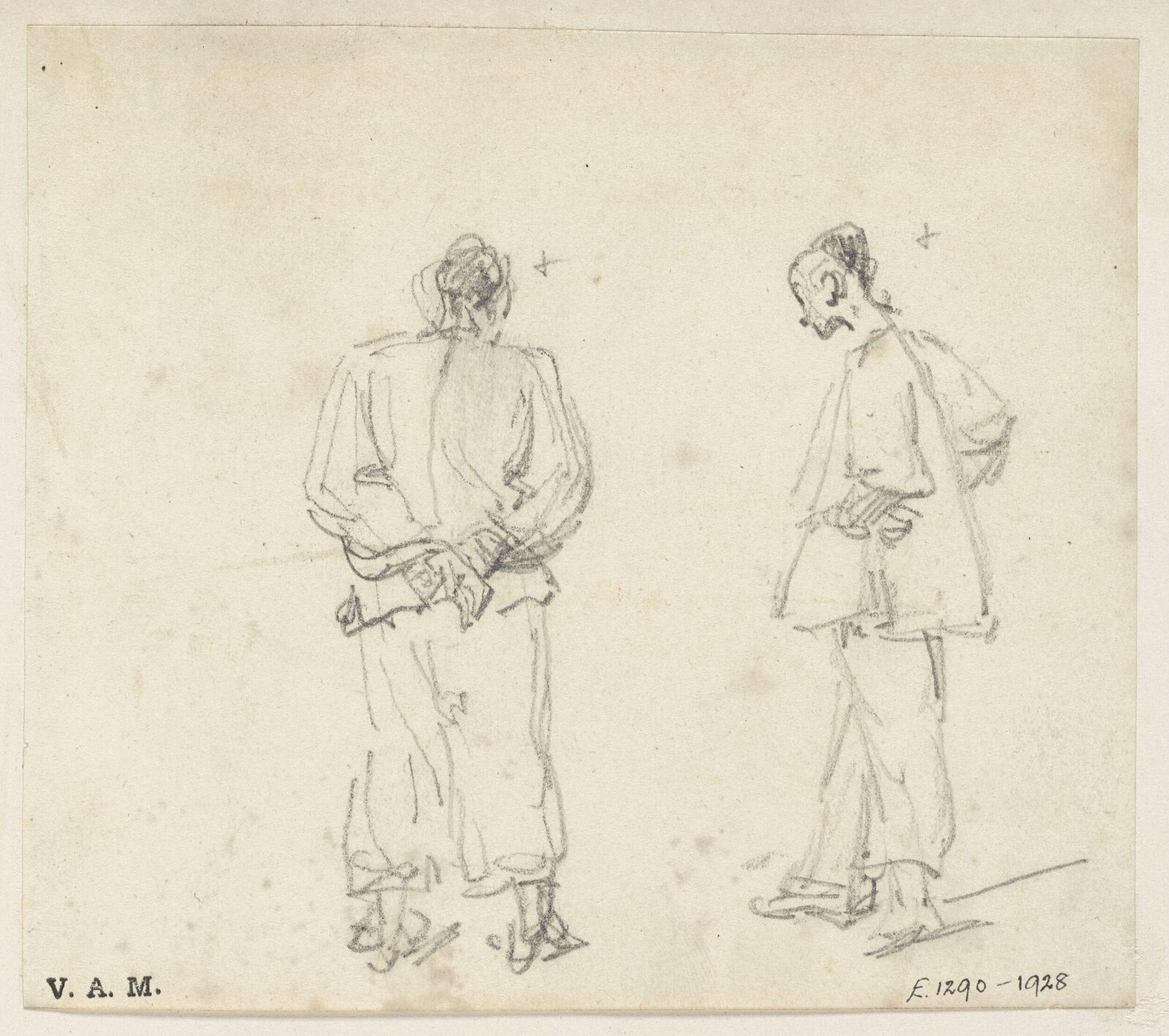 Two standing Chinese figures, George Chinnery, 29/09/1825 - 30/05/1852