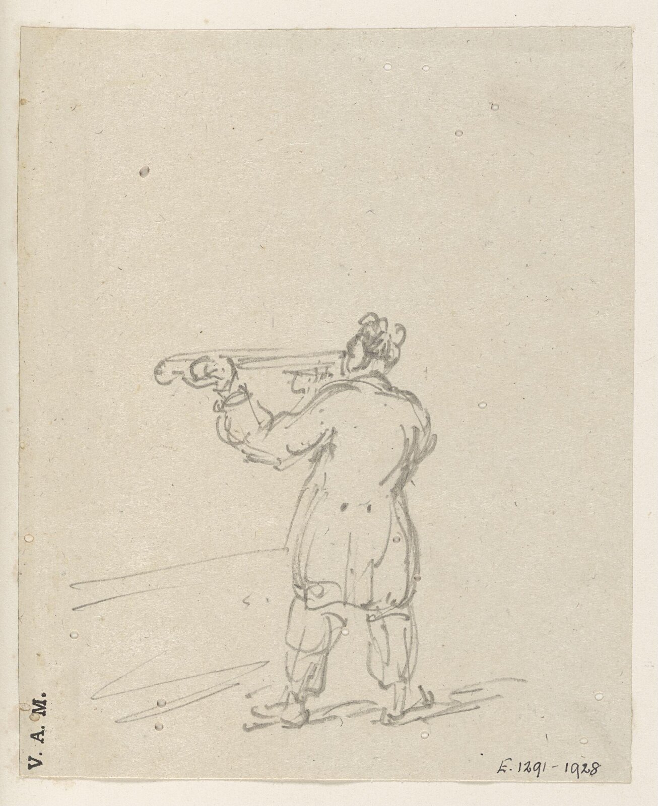 A man looking through a telescope, George Chinnery, 29/09/1825 - 30/05/1852