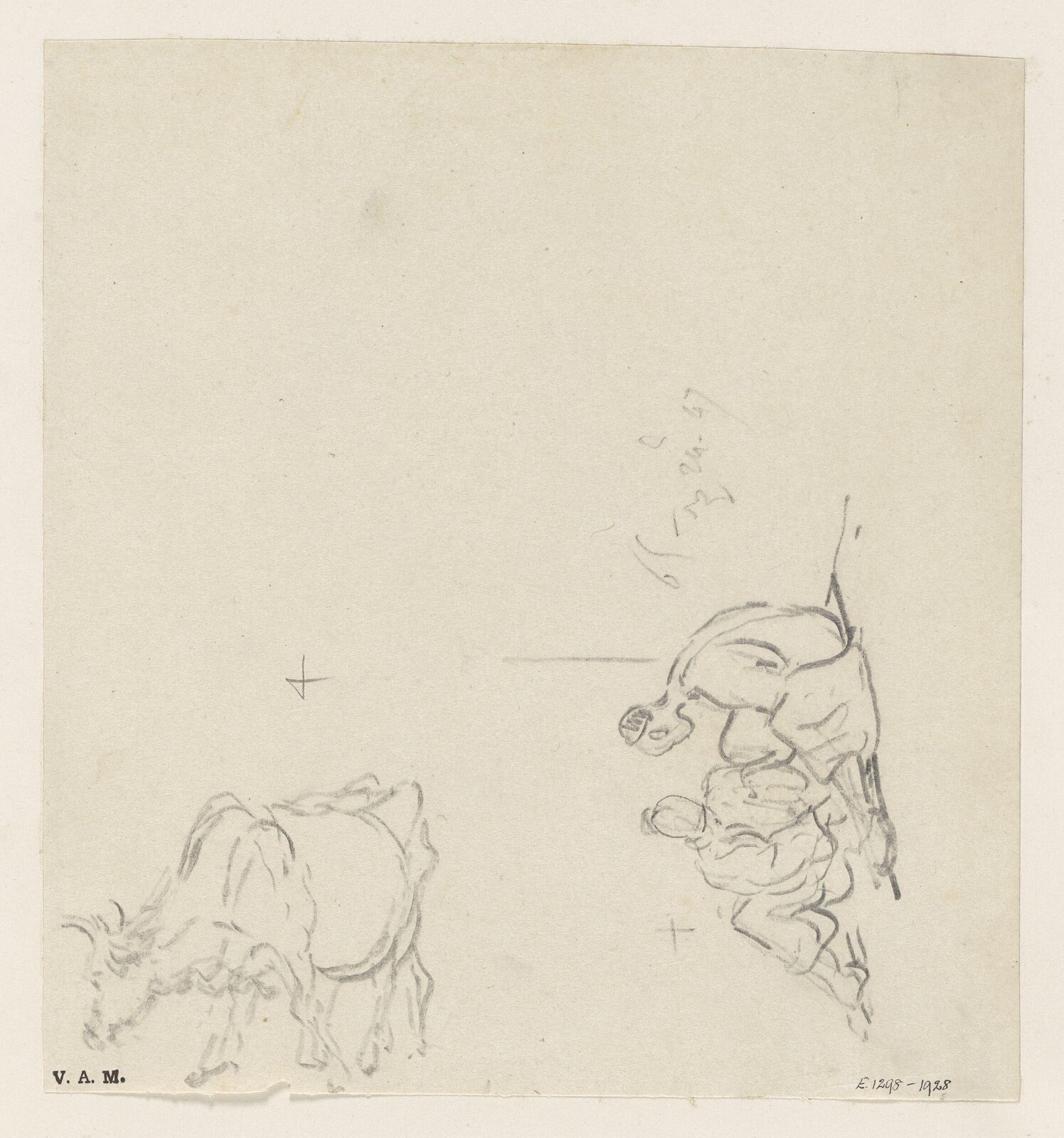 Seated figures and a cow, George Chinnery, 24/11/1847