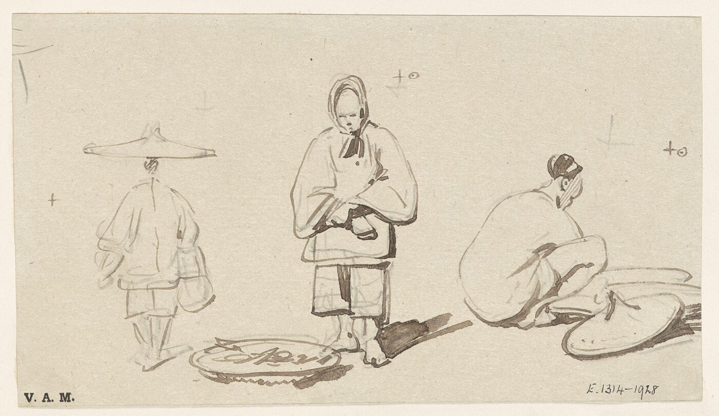 George Chinnery, Three studies of Chinese figures