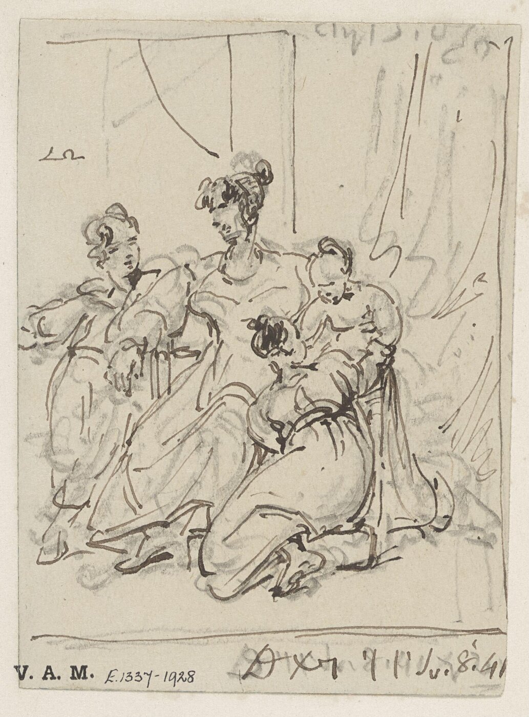 George Chinnery, A study for a Western family portrait