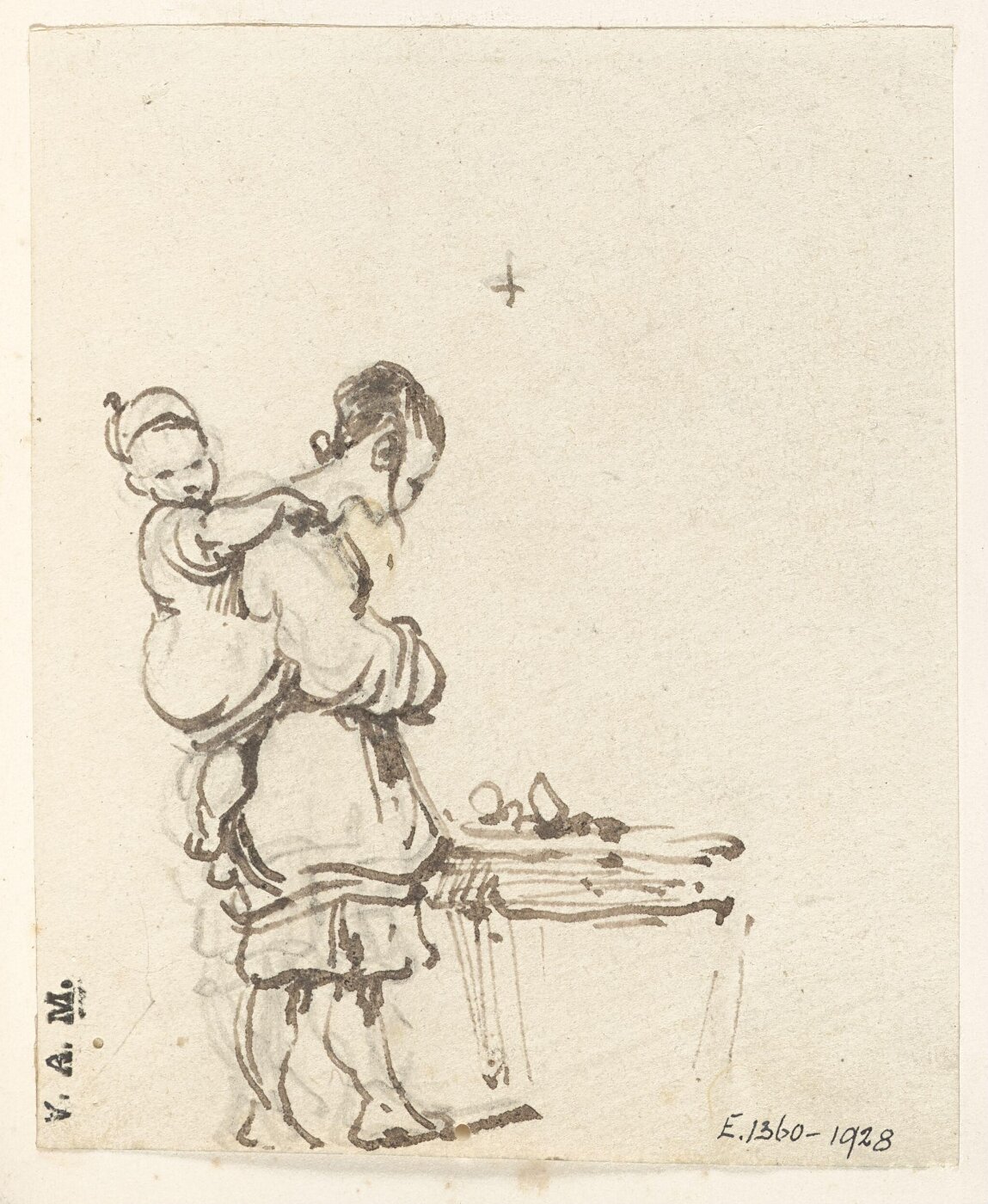 George Chinnery, A boatwoman and child with a row of baskets