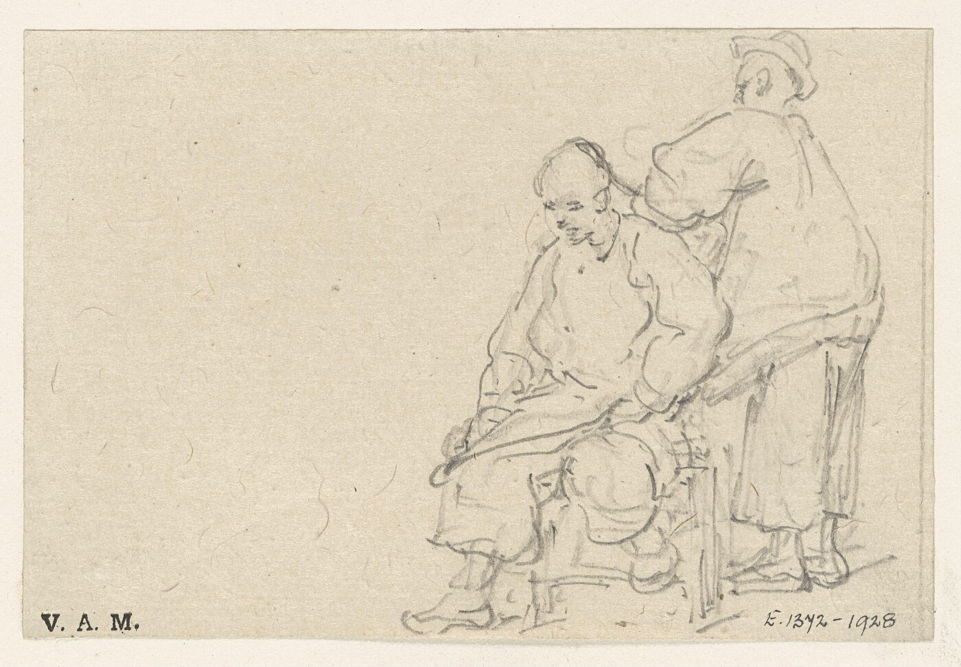 George Chinnery, A sketch of a barber and customer