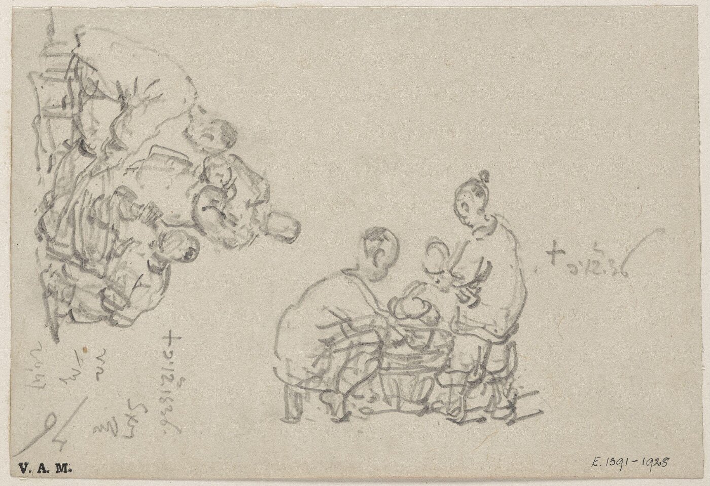 George Chinnery, Studies of Chinese vendors and customers
