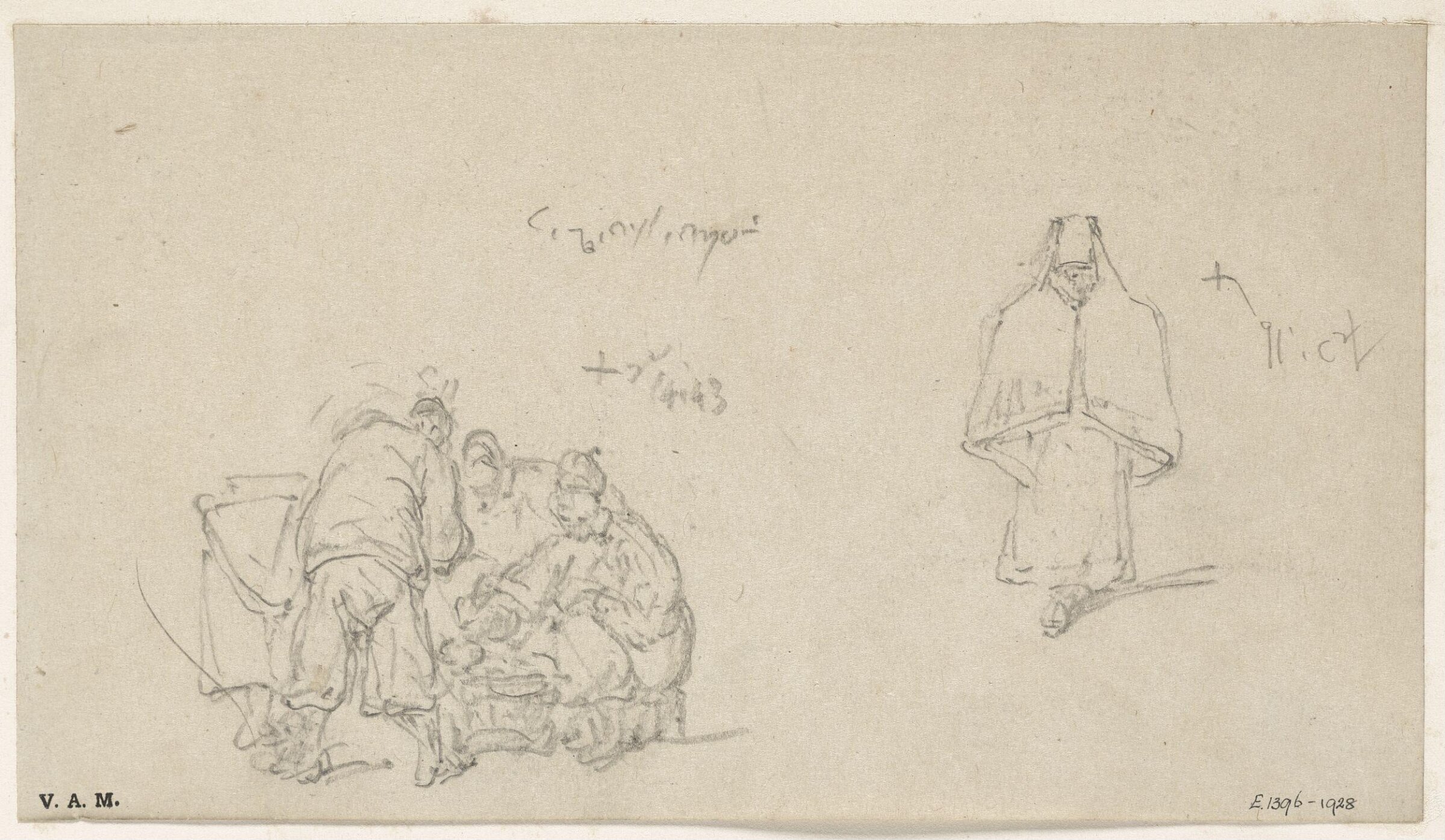 A group of Chinese men, and a Macanese woman, George Chinnery, 14/03/1843