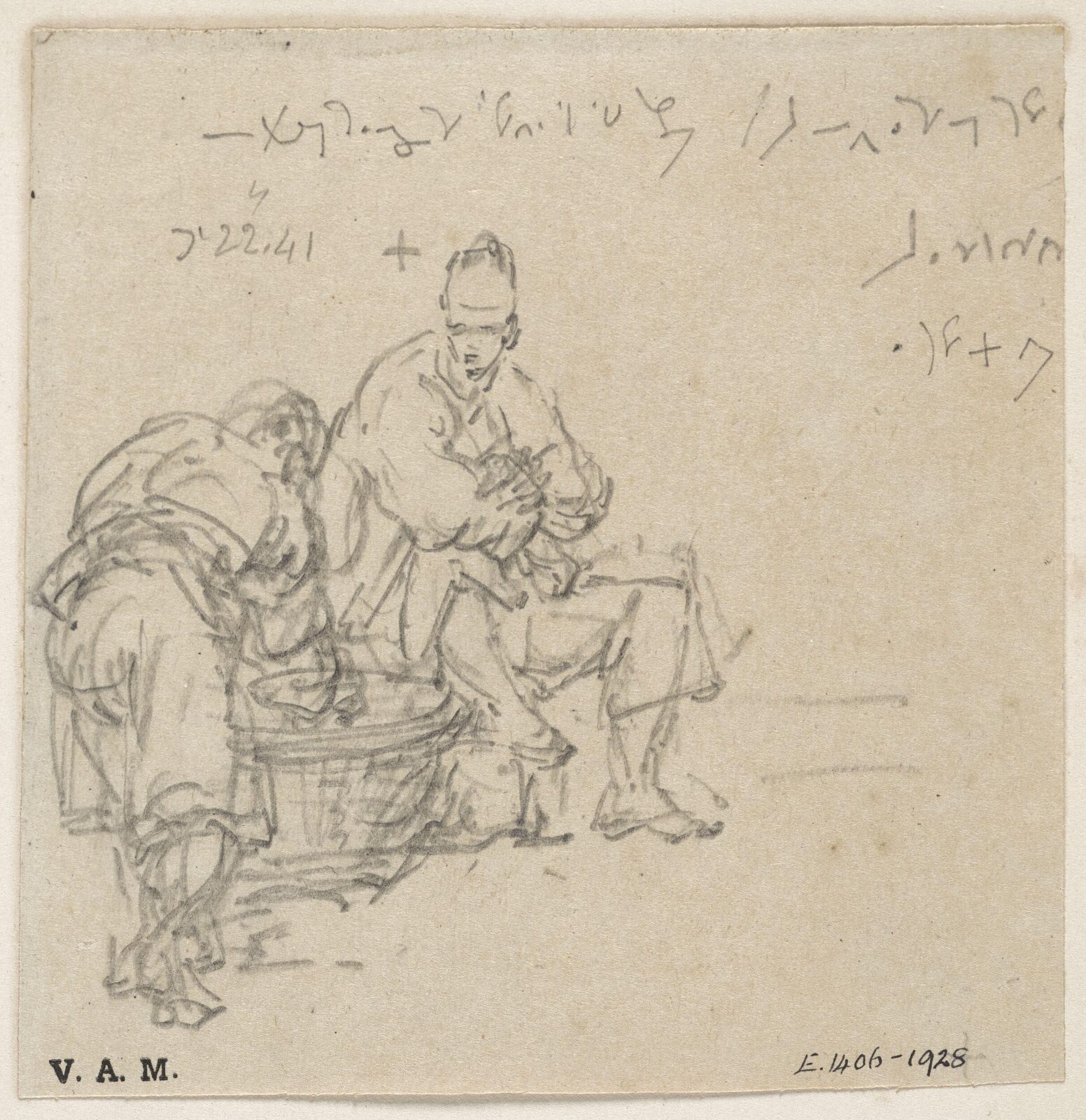 Chinese figures by a basket, George Chinnery, 22/05/1841