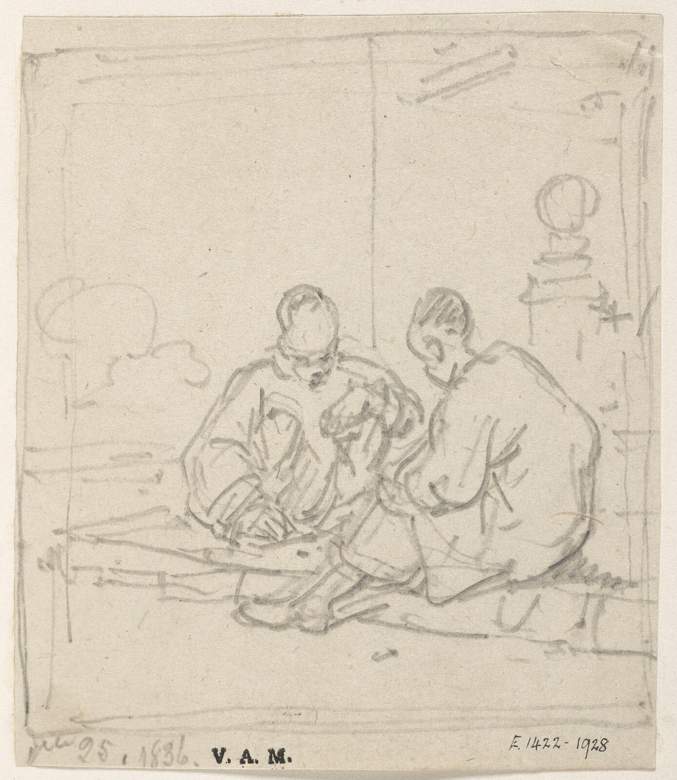Two seated figures, George Chinnery, 25/04/1836 - 30/05/1852