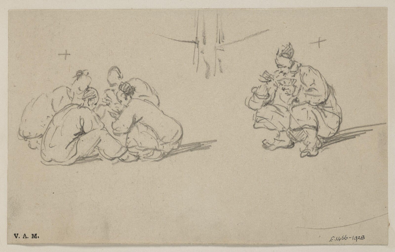 Seated Chinese men, George Chinnery, 29/09/1825 - 30/05/1852
