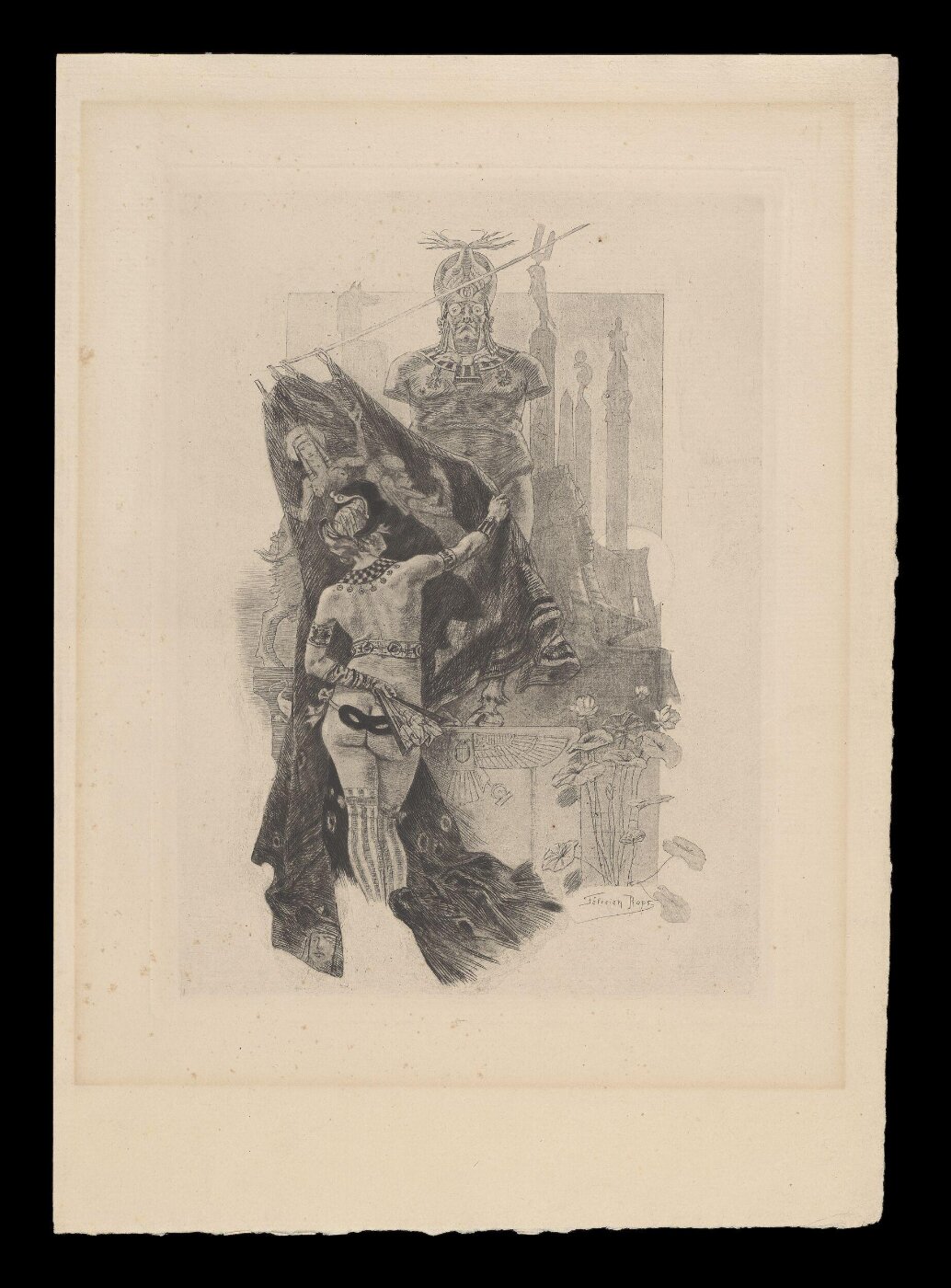 Felicien Rops, La Pudeur de Sodome