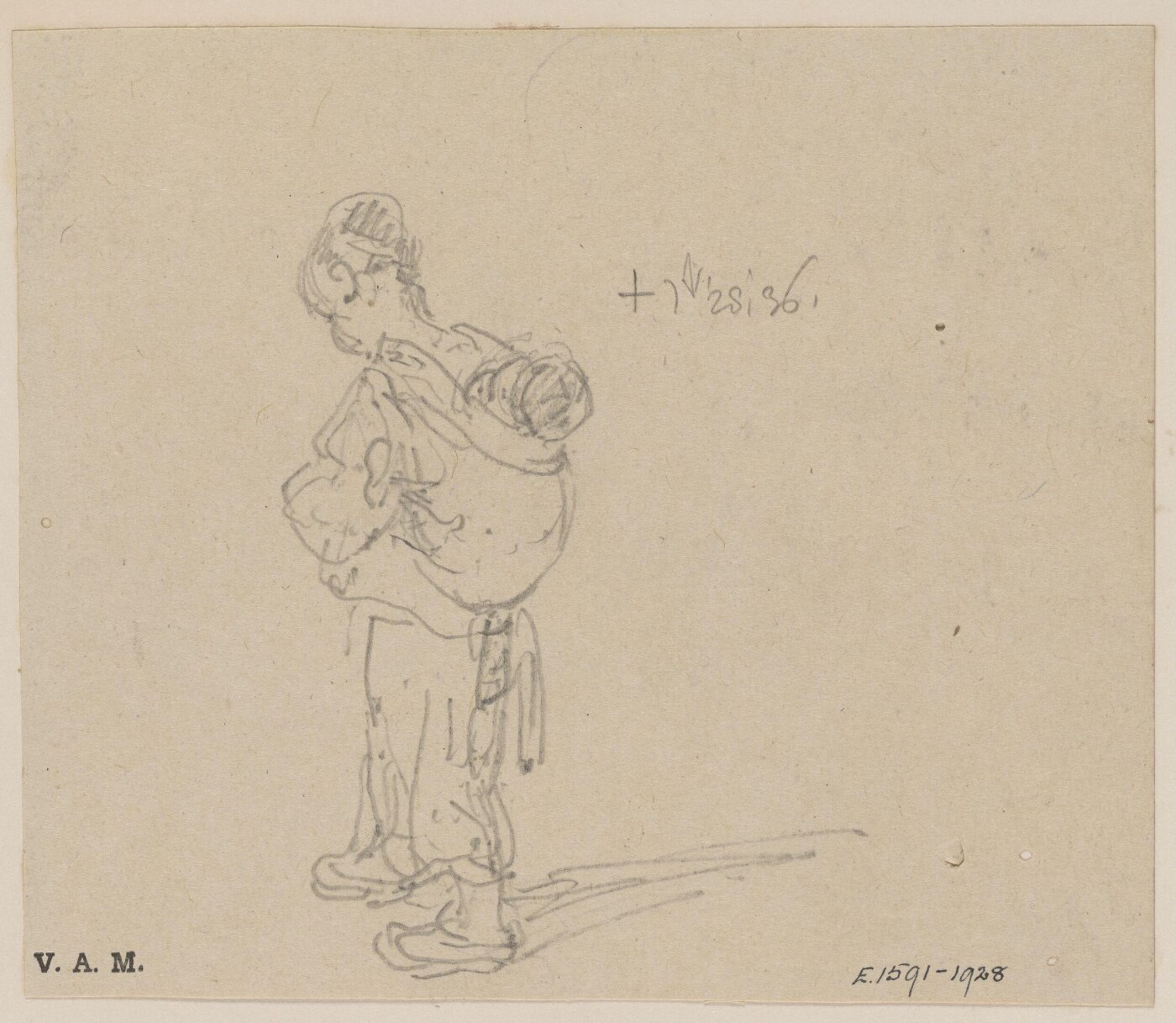 George Chinnery, A sketch of a boatwoman carrying a child on her back