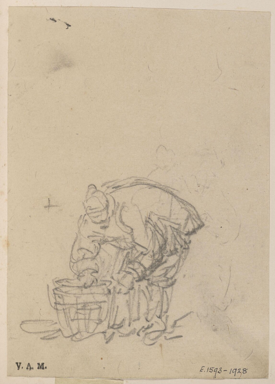 A stooping Chinese figure, George Chinnery, 29/09/1825 - 30/05/1852