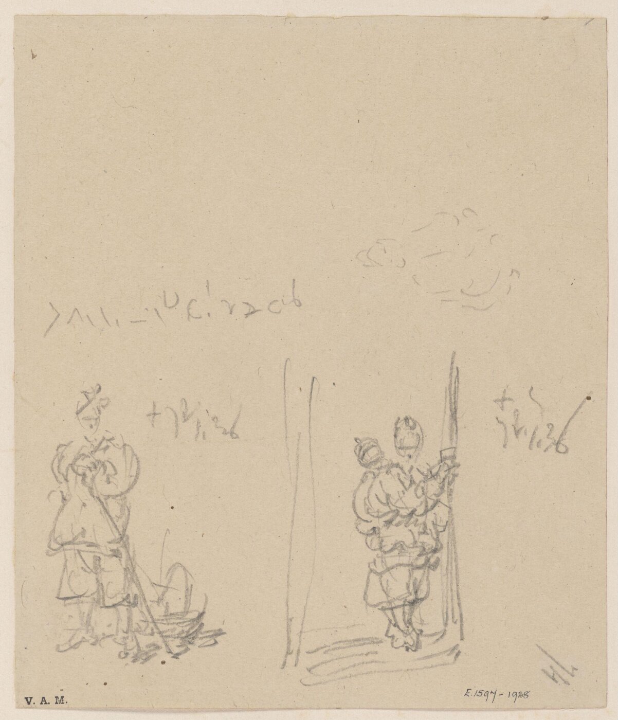 George Chinnery, Two sketches of Chinese figures