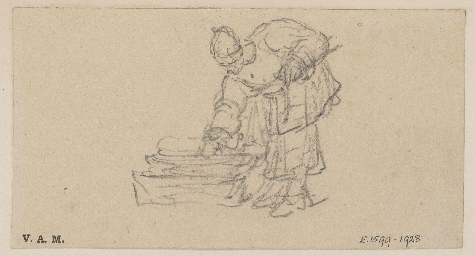 A stooping Chinese figure, George Chinnery, 29/09/1825 - 30/05/1852