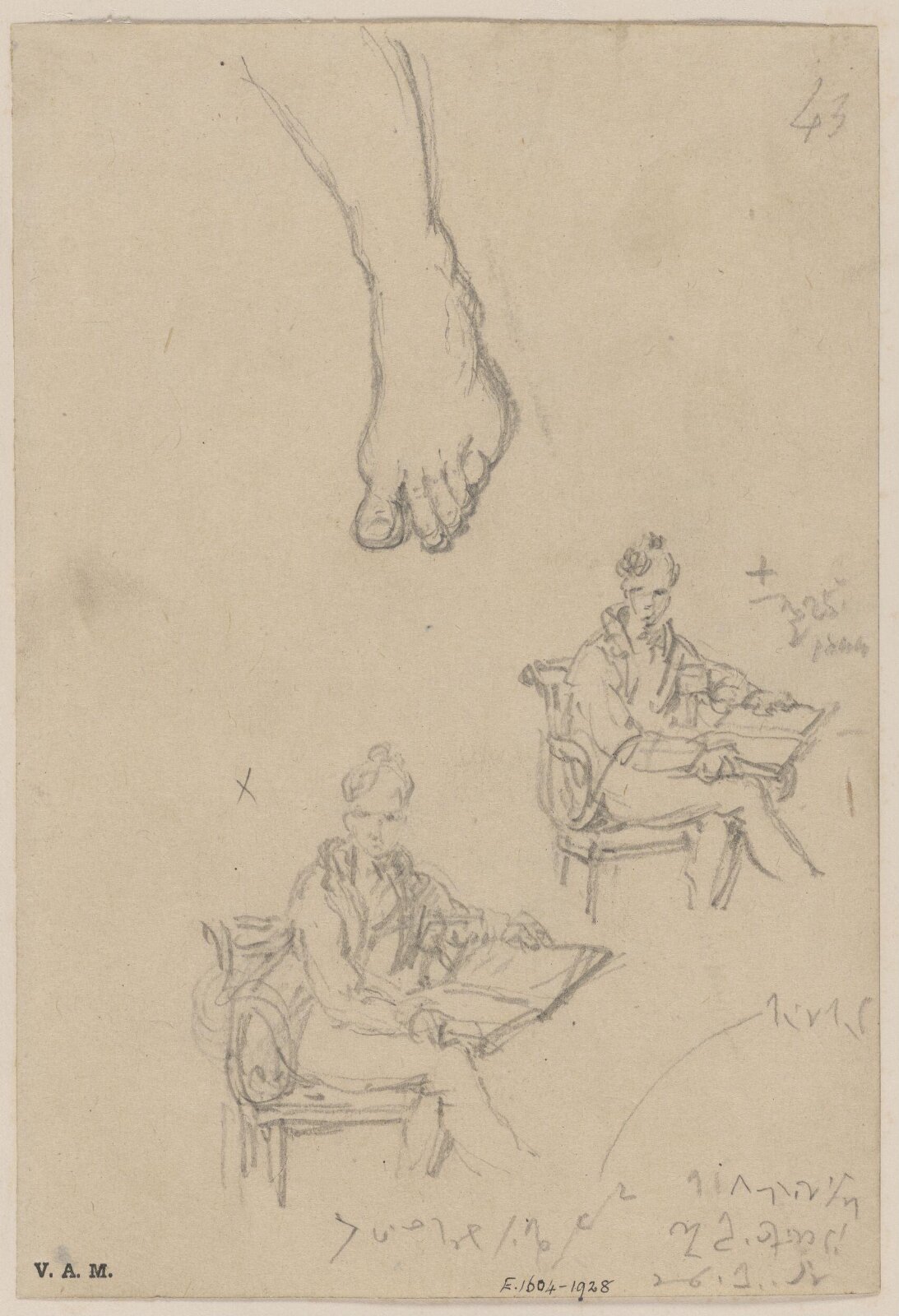 A seated Western man, George Chinnery, 25/11/1844