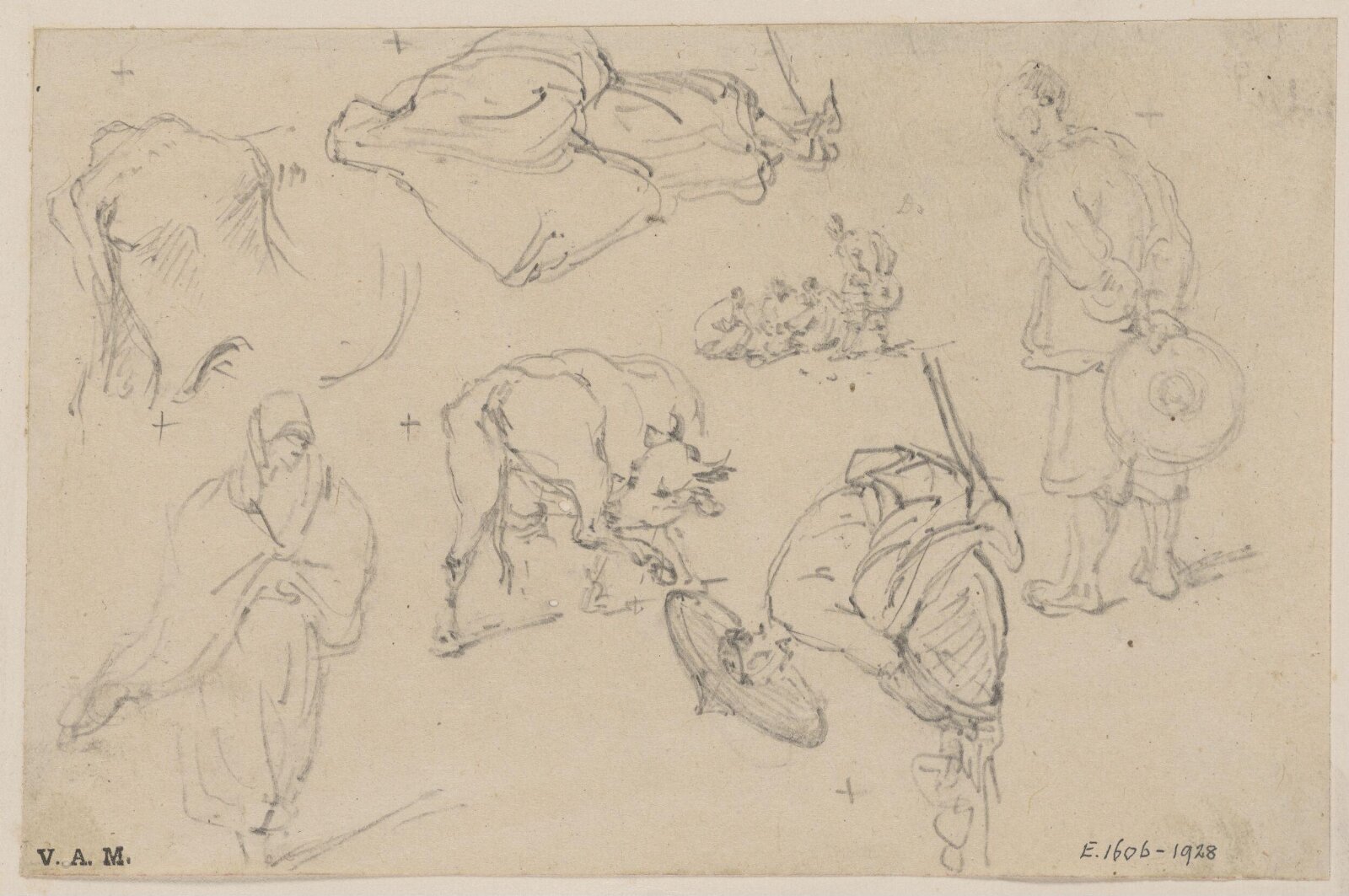 Chinese figures and cattle, George Chinnery, 29/09/1825 - 30/05/1852
