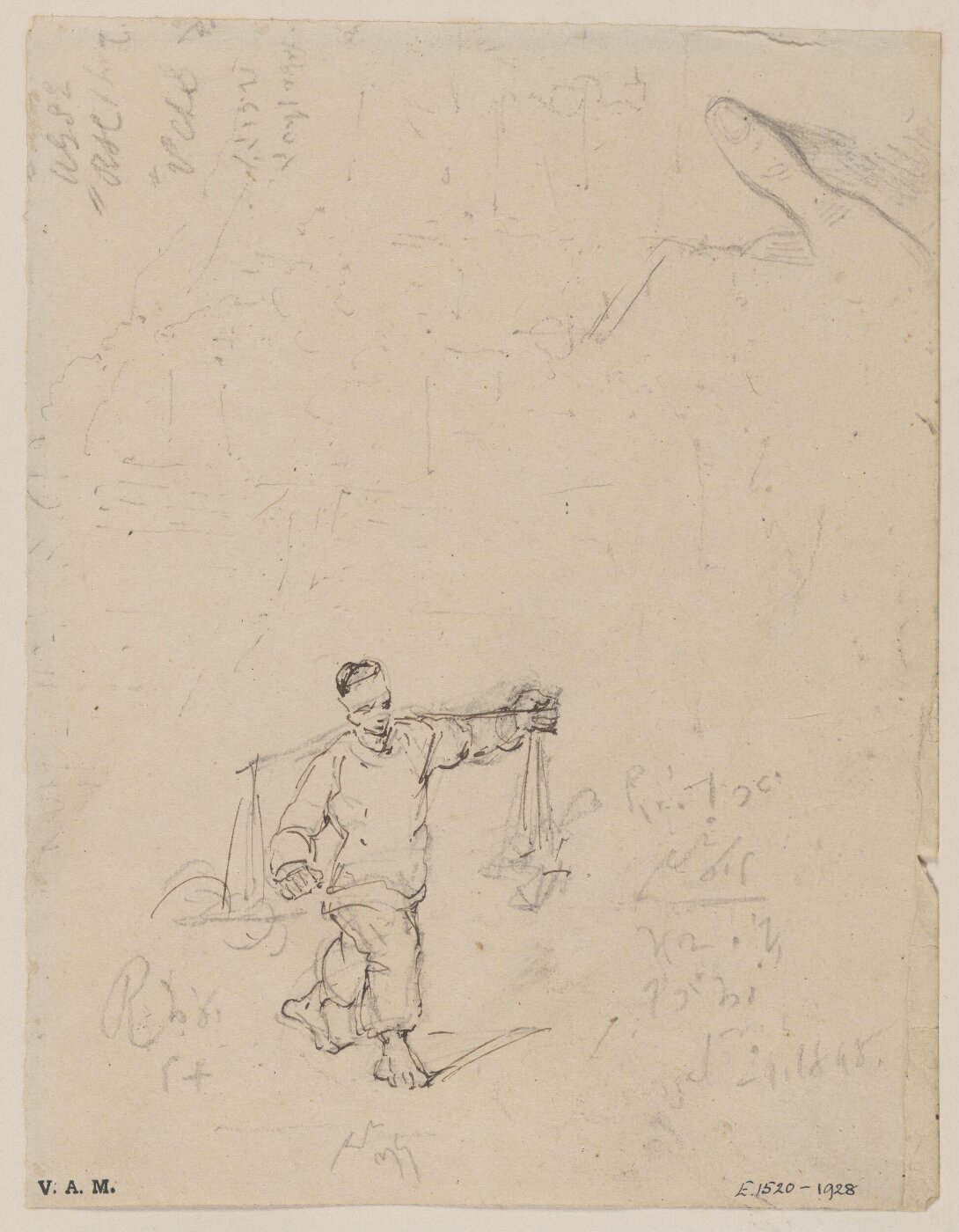 George Chinnery, A Chinese porter and a finger