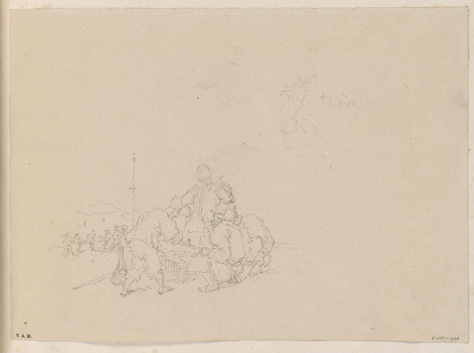Chinese men surrounding a basket, George Chinnery, 05/07/1850