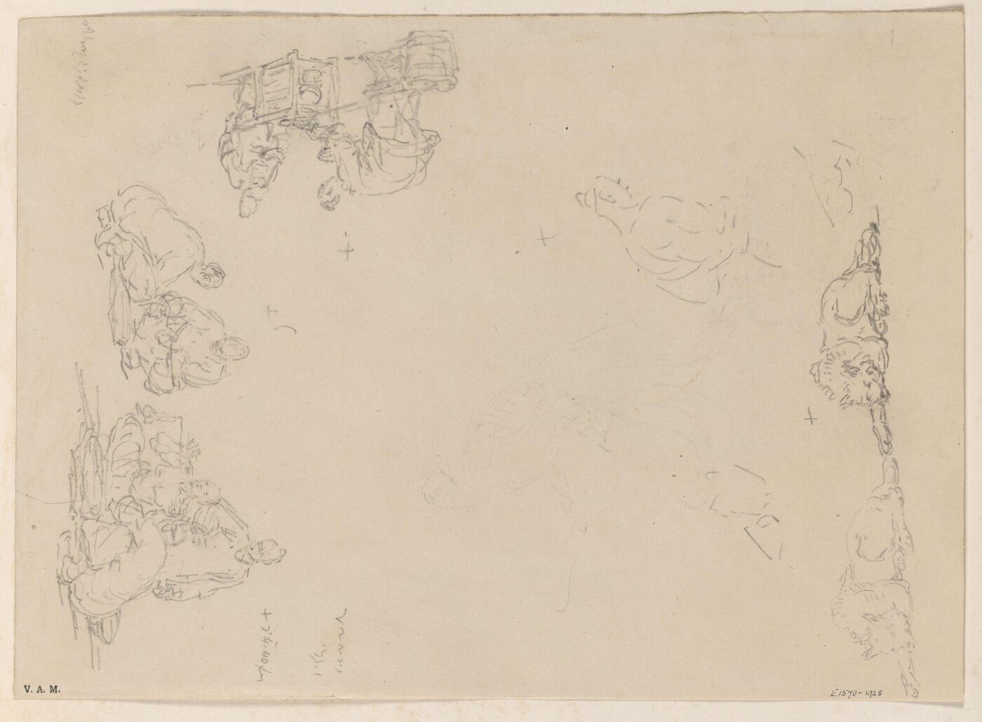 George Chinnery, Sketches of grouped figures and a dog