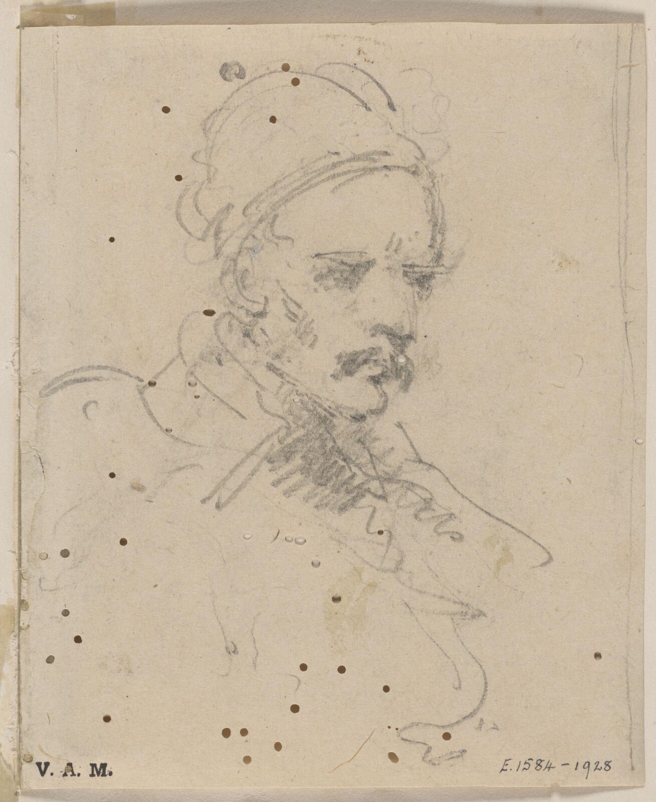A moustachio'd man, George Chinnery, 21/12/1802 - 30/05/1852