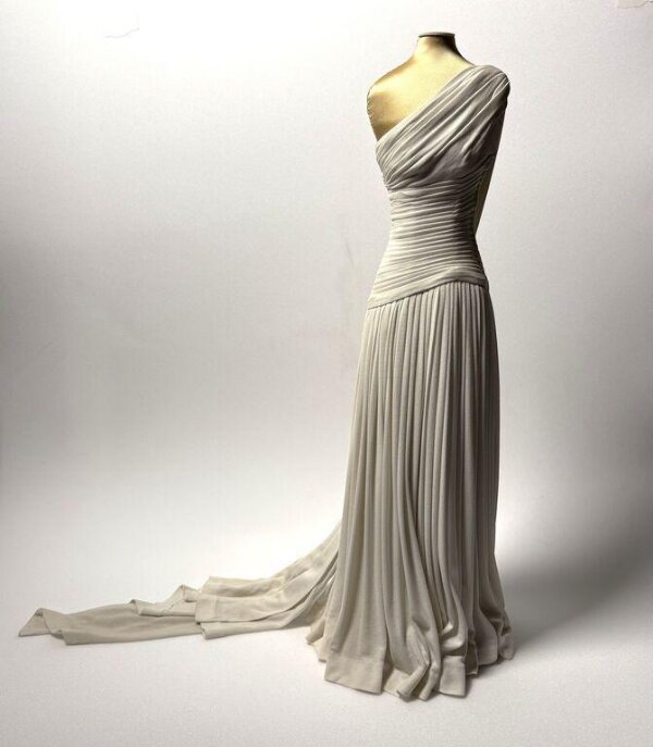 madame gres yellow linen dress Madame Grs (Germaine milie Krebs) - Evening dress - French