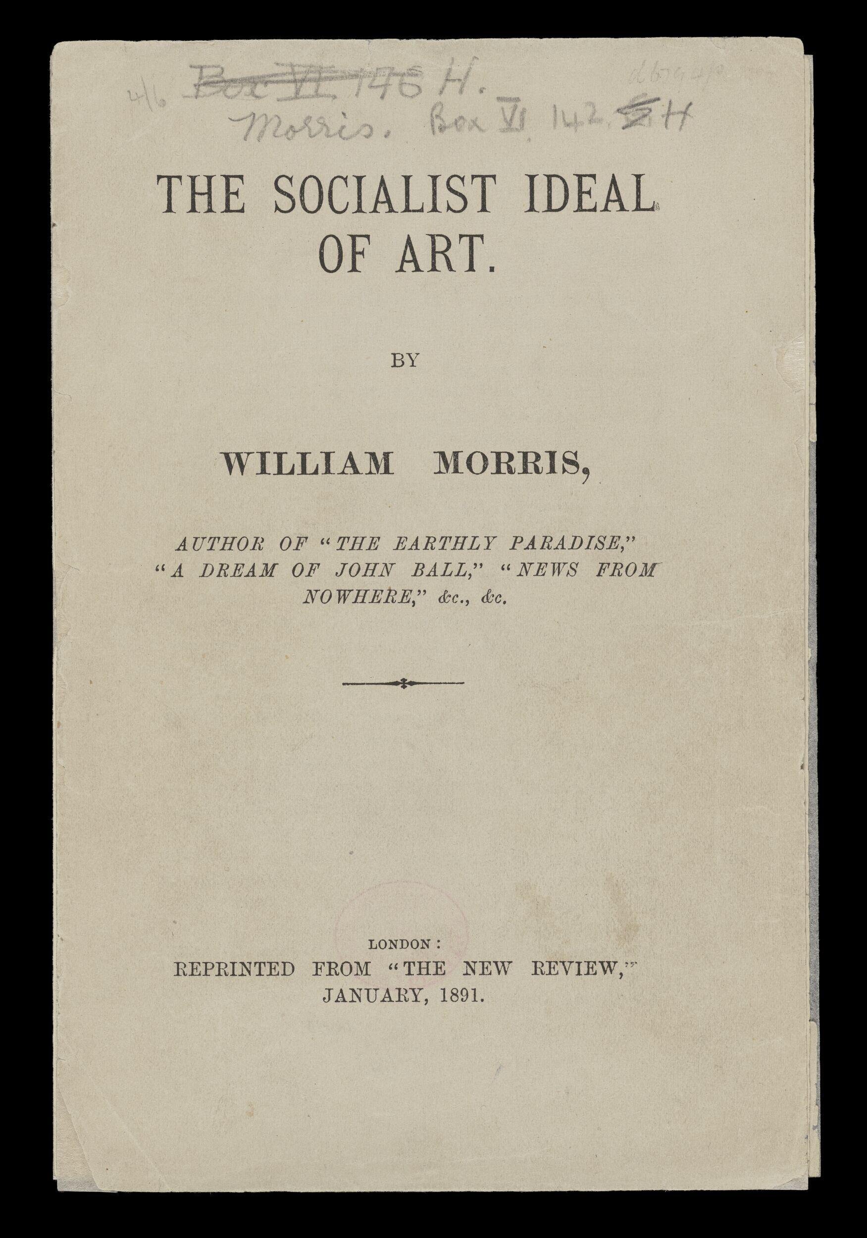 The Socialist Ideal of Art