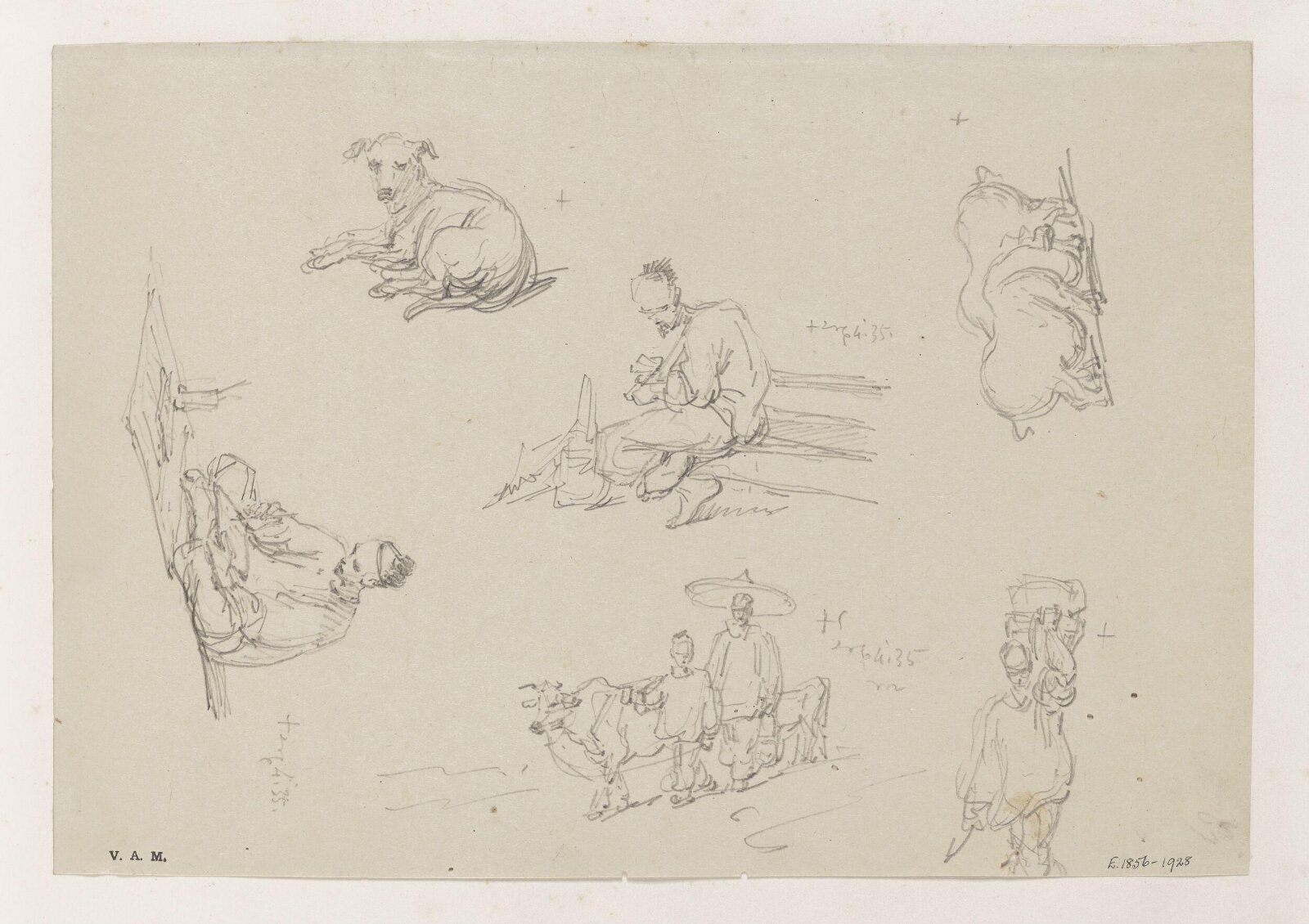 Chinese figures and animals, George Chinnery, 04/08/1835