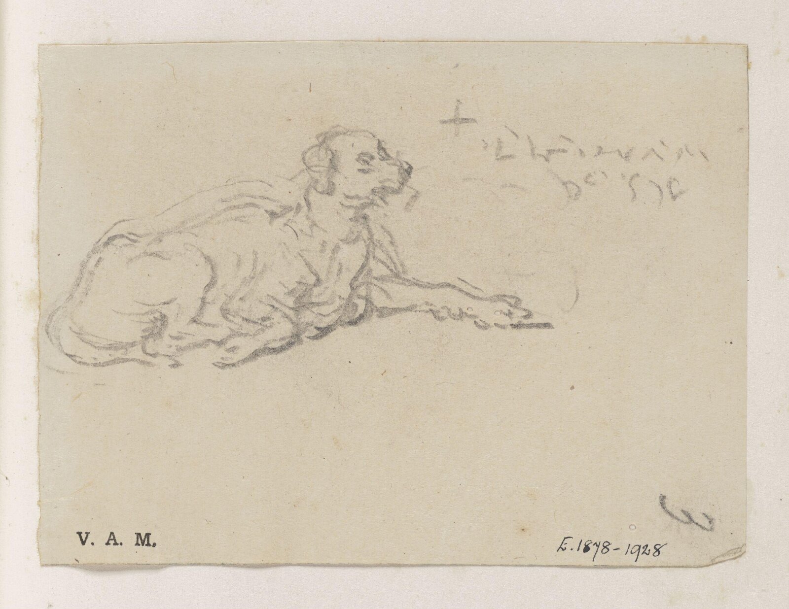A reclining dog, George Chinnery, 29/09/1825 - 30/05/1852