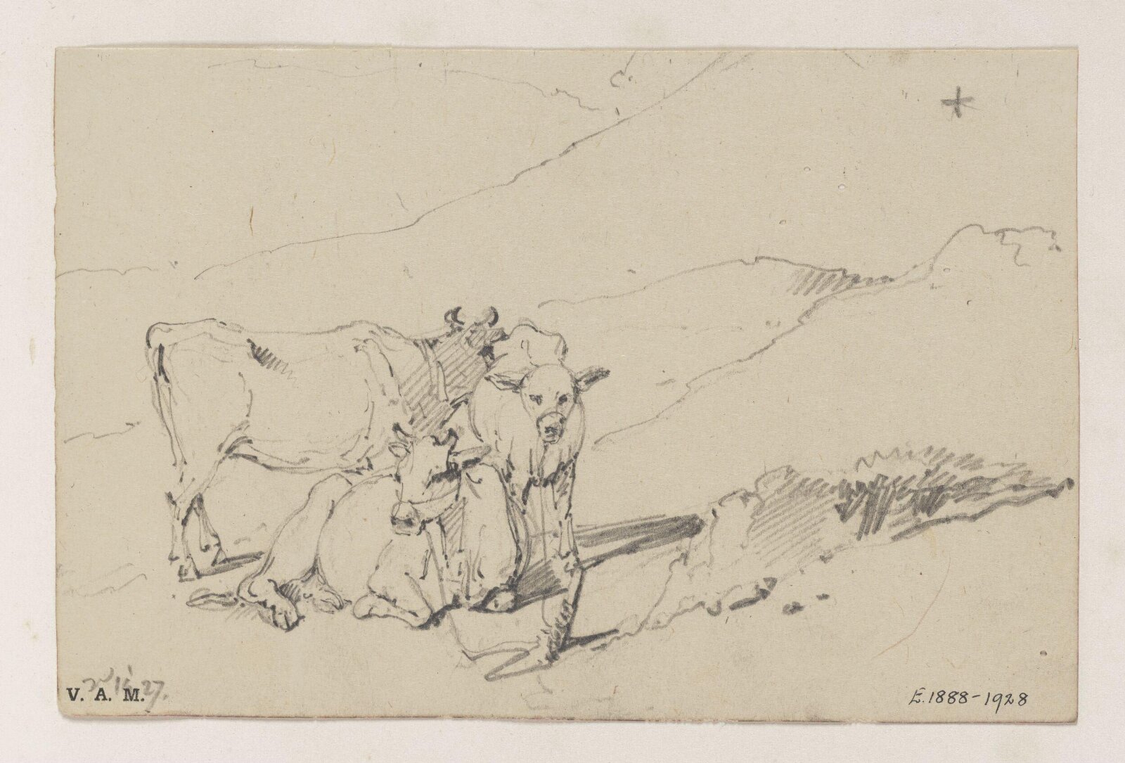 Three cows, George Chinnery, 16/03/1827