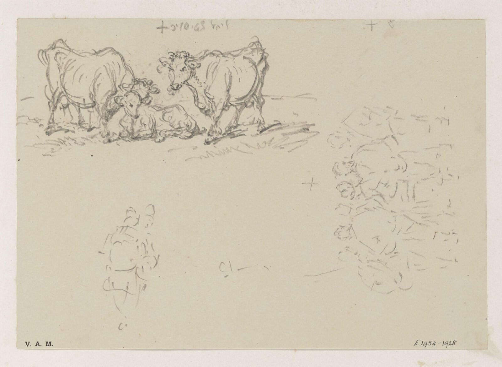 Cattle, with figure sketches, George Chinnery, 10/05/1843