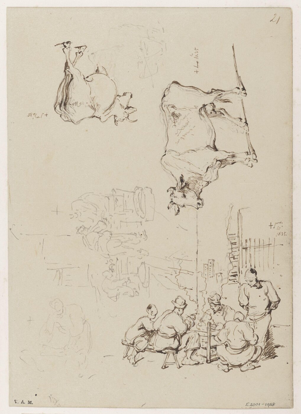 George Chinnery, Figures eating at a food stall