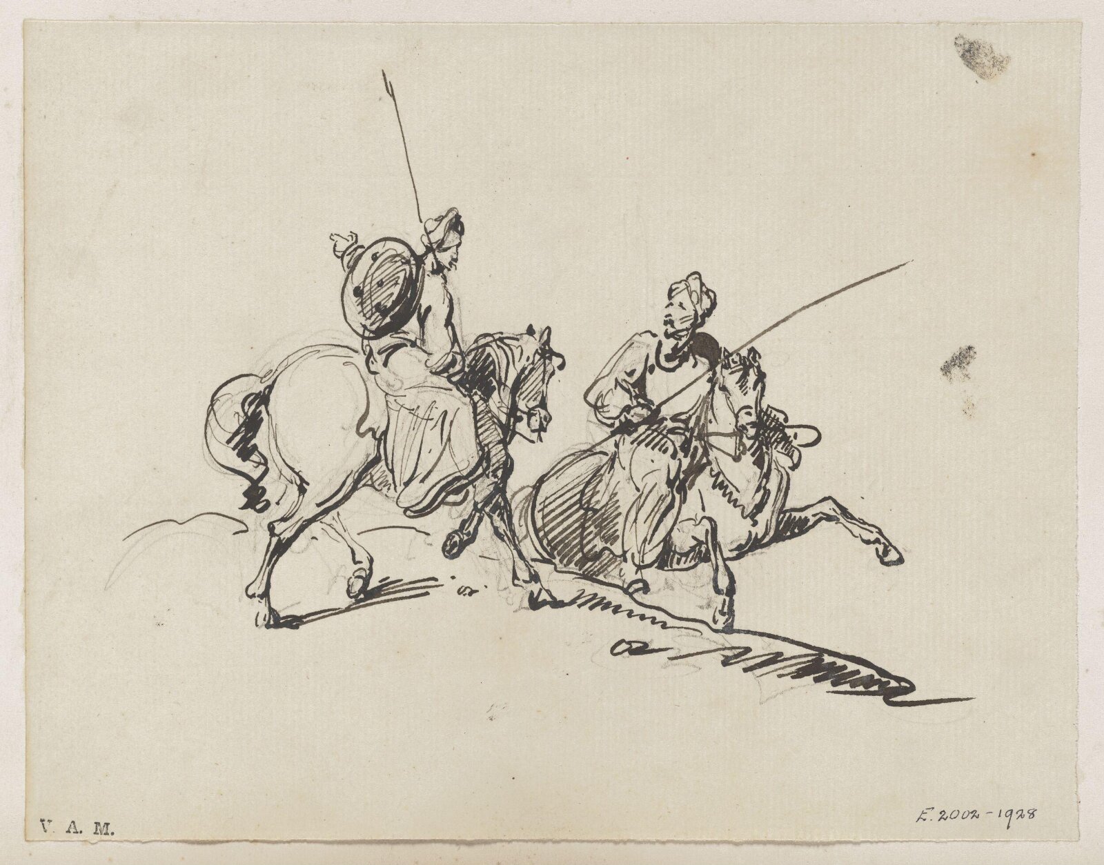 Two turbaned horsemen, George Chinnery, 21/12/1802 - 13/07/1825