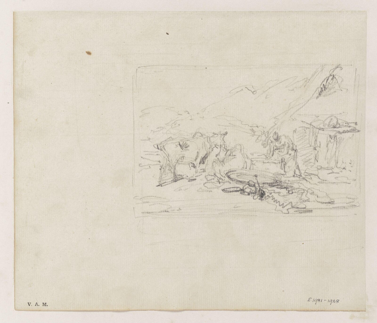 An Indian figure with cattle, George Chinnery, 21/12/1802 - 13/07/1825