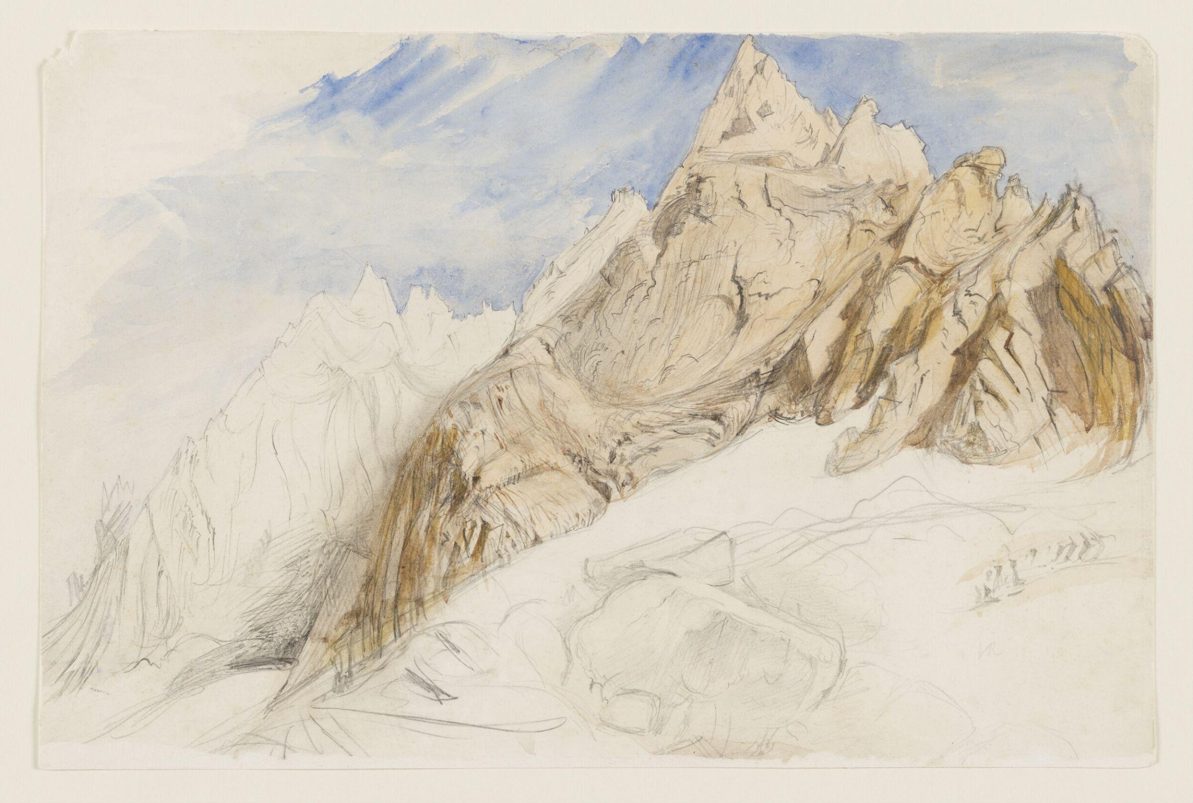 View of the Aiguille du Plan, France, John Ruskin, mid 1850s