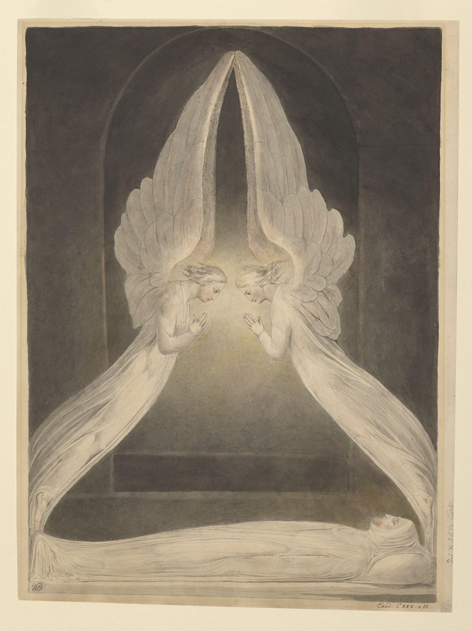 The Angels hovering over the body of Christ in the Sepulchre, Уильям Блейк, ок. 1805