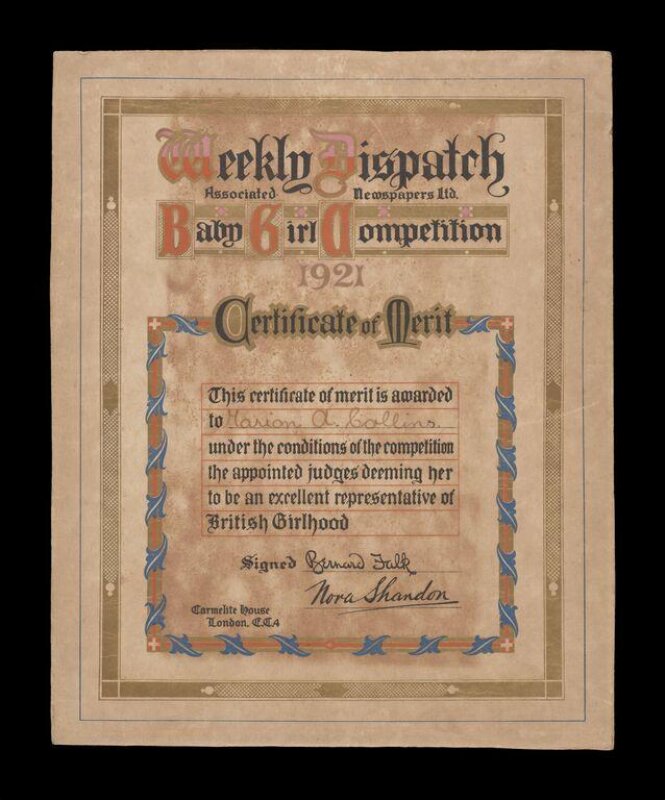 Weekly Dispatch...Baby Girl Competition, 1921 (dated), United Kingdom