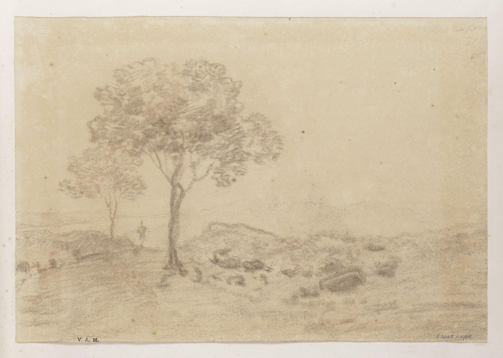 Two trees in a landscape, George Chinnery, 21/12/1802 - 30/05/1852