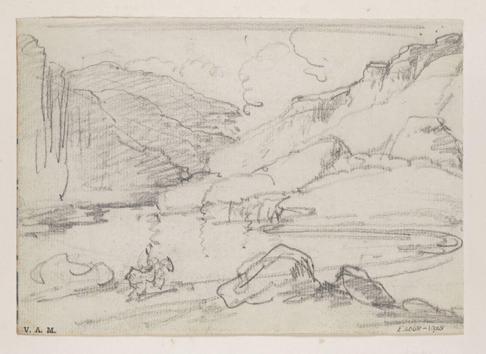 A mountainous landscape with a lake, George Chinnery, 21/12/1802 - 30/05/1852