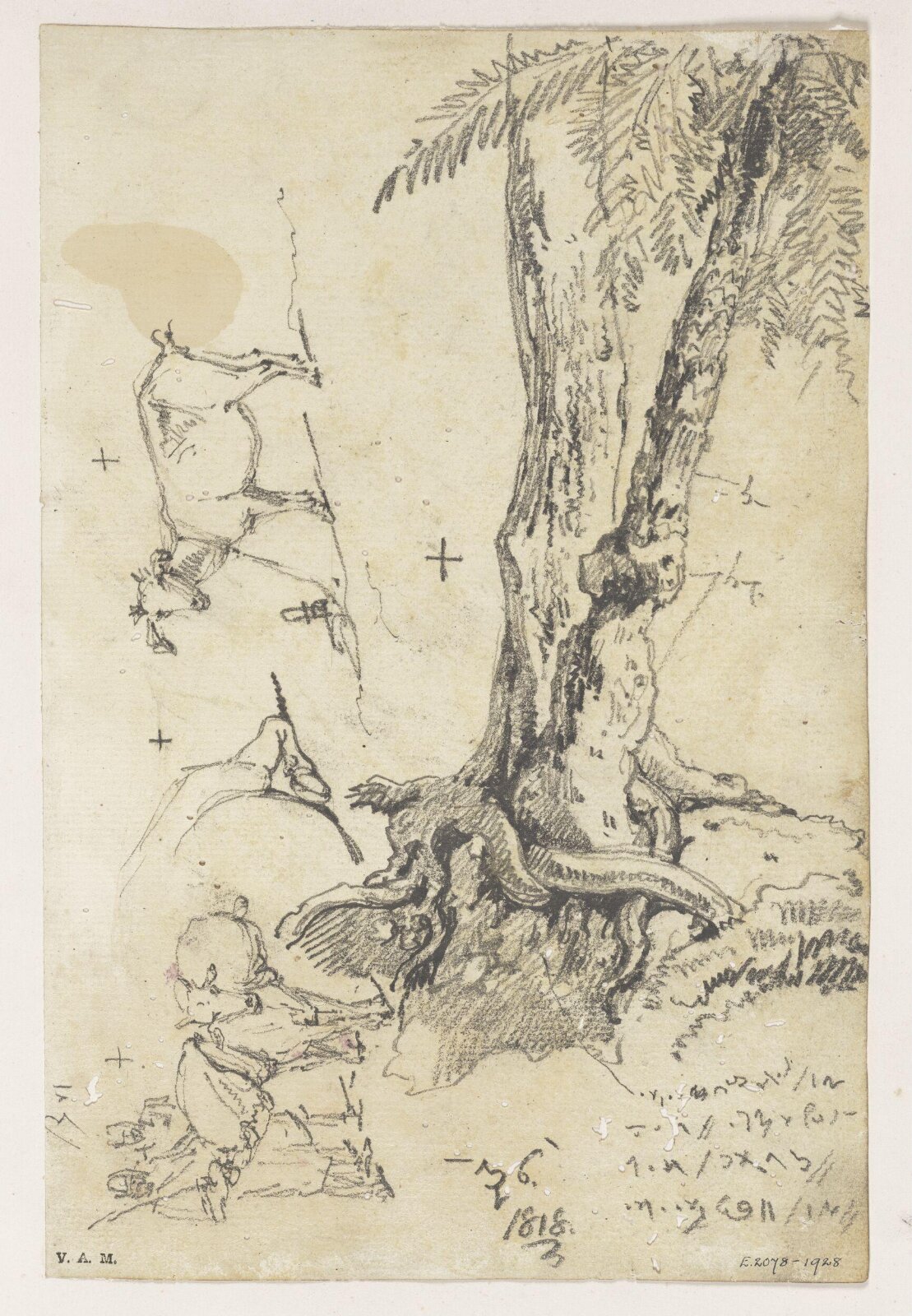 Trees, figures and animals, Bengal, George Chinnery, 06/11/1818