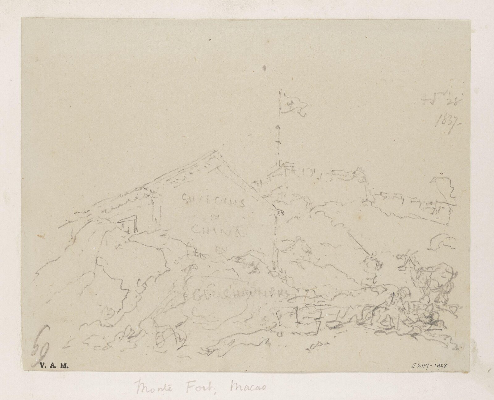 Monte Fort, Macau, George Chinnery, 28/09/1837