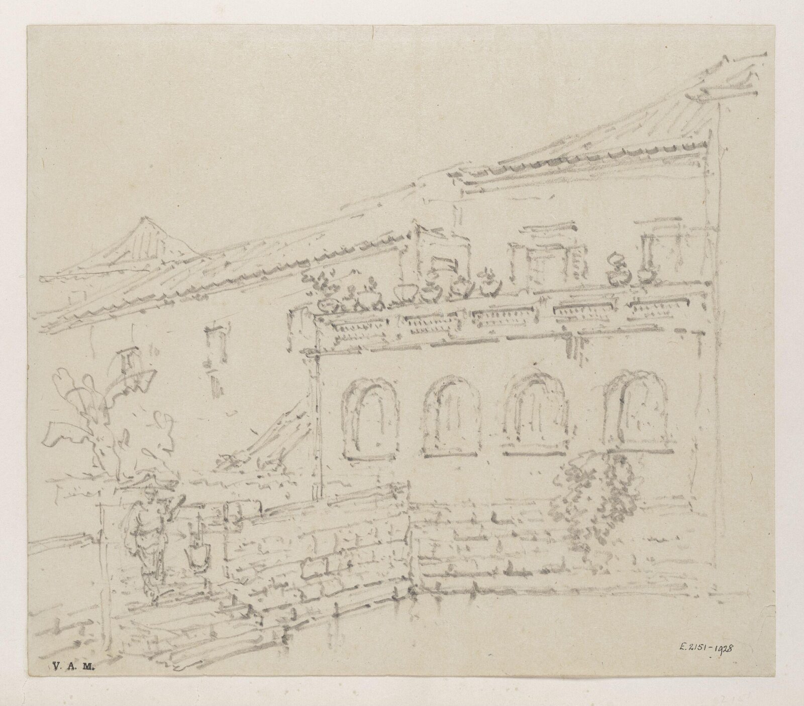 Adjacent houses, Macau, George Chinnery, 29/09/1825 - 30/05/1852
